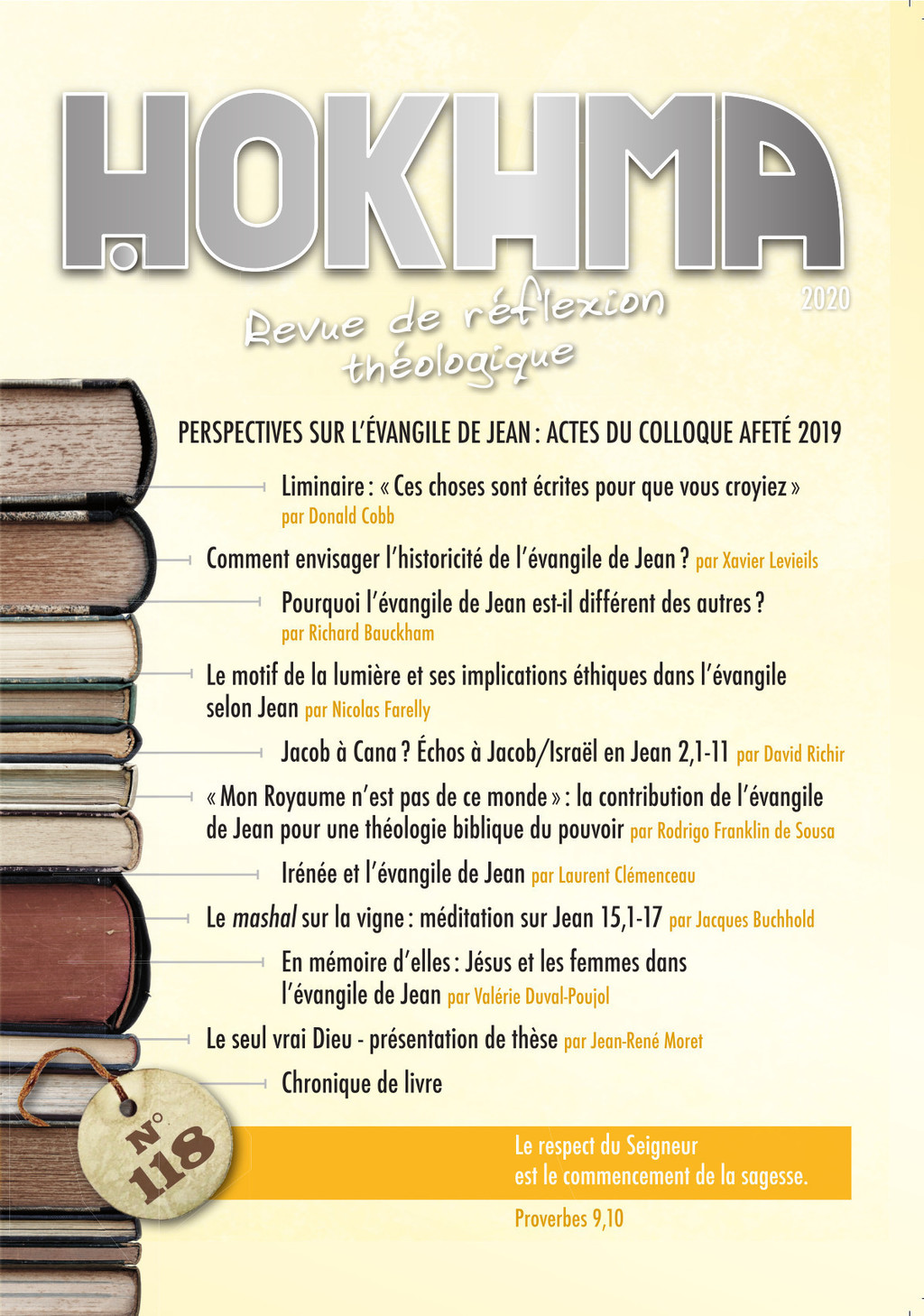 Couverture : Hokhma 118